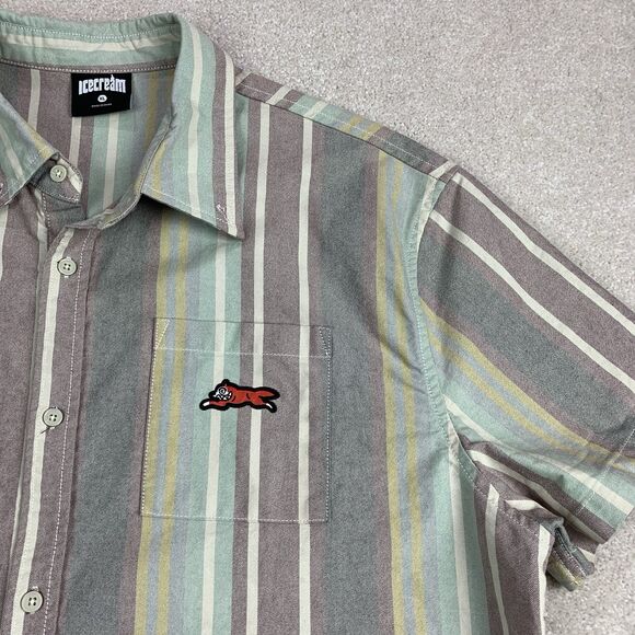 Bbc Ice Cream Slater SS Woven Oxford Short Sleeve Button Shirt Size XL - Picture 3 of 13